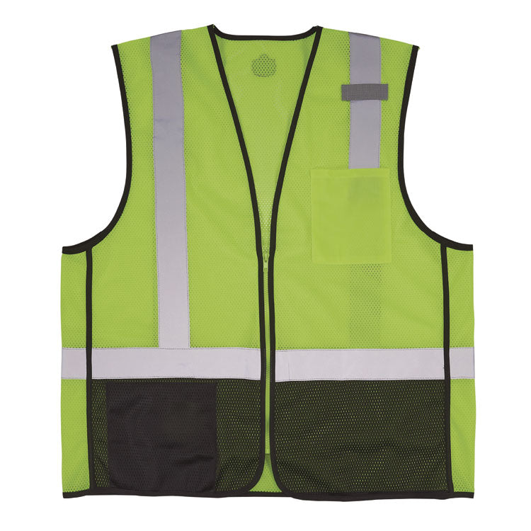 GloWear 8210Z Hi-Vis Class 2 Mesh Vest, Large to X-Large, Lime