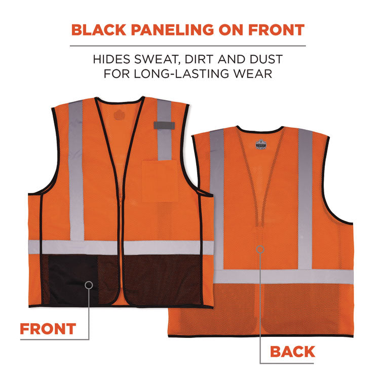 GloWear 8210Z Hi-Vis Class 2 Mesh Vest, Large to X-Large, Orange