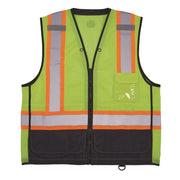 GloWear 8251HDZ Class 2 Two-Tone Hi-Vis Safety Vest, Small to Medium, Lime