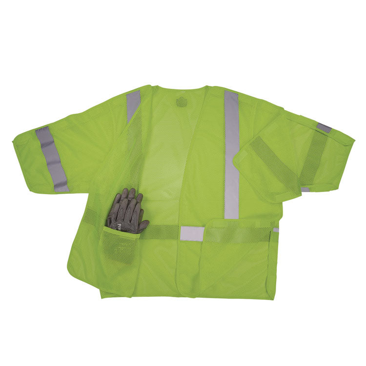 GloWear 8315BA Class 3 Hi-Vis Breakaway Safety Vest, 2X-Large to 3X-Large, Lime
