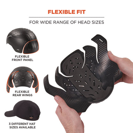 Skullerz 8947 Lightweight Baseball Hat and Bump Cap Insert, X-Small/Small, Black