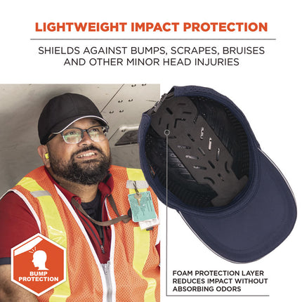 Skullerz 8947 Lightweight Baseball Hat and Bump Cap Insert, Medium/Large, Navy