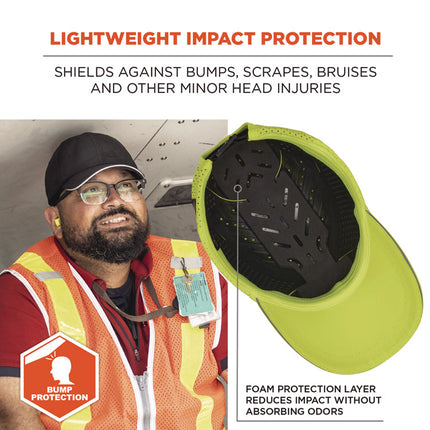 Skullerz 8947 Lightweight Baseball Hat and Bump Cap Insert, Medium/Large, Lime