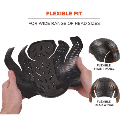 Skullerz 8943F(x) Universal Bump Cap Insert - Flexible Hinged, Charcoal