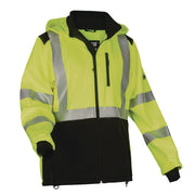 GloWear 8353 Class 3 Hi-Vis Softshell Water-Resistant Jacket, 4X-Large, Lime