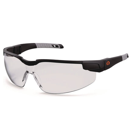 Skullerz DELLENGER Safety Glasses with Adjustable Temples, Matte Black Nylon Impact Frame, Clear Polycarbonate Lens
