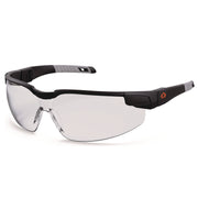 Skullerz DELLENGER Safety Glasses with Adjustable Temples, Matte Black Nylon Impact Frame, Clear Polycarbonate Lens