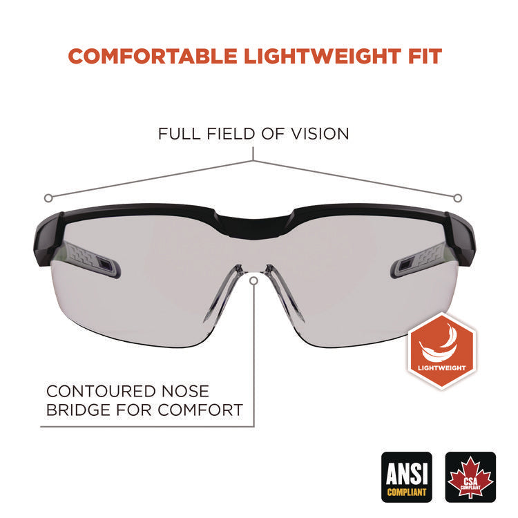 Skullerz DELLENGER Safety Glasses, Adjustable Temples, Black Frame, Indoor/Outdoor Polycarbonate Lens