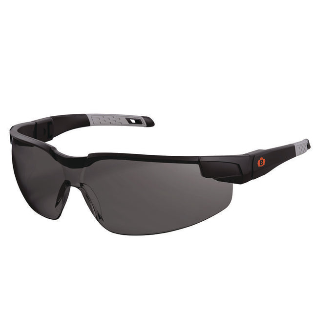 Skullerz DELLENGER Anti-Scratch/Enhanced Anti-Fog Safety Glasses w/ Adjustable Temples, Black Frame, Smoke Polycarbonate Lens