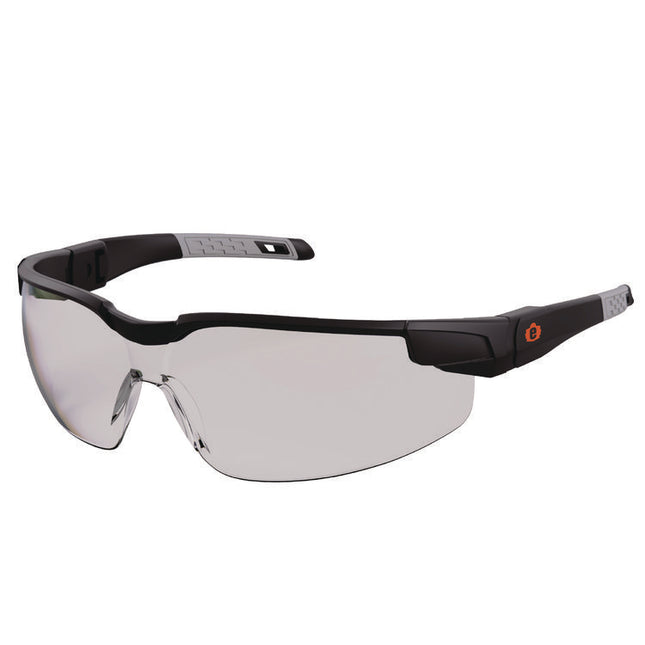 Skullerz DELLENGER Anti-Scratch/Enhanced Anti-Fog Safety Glasses with Adjustable Temples, Black Frame, Polycarbonate Lens