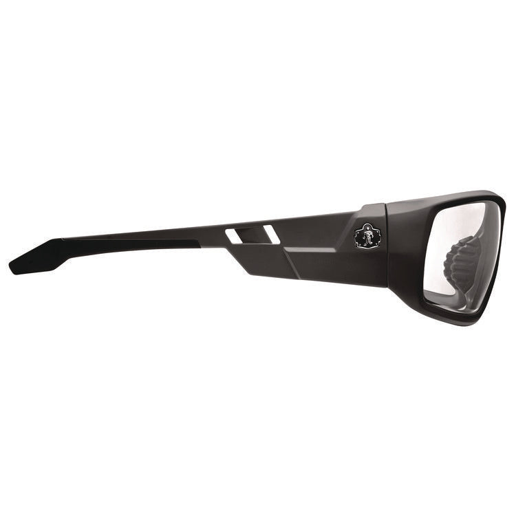 Skullerz ODIN Anti-Scratch and Enhanced Anti-Fog Safety Glasses, Black Nylon Impact Frame, Clear Polycarbonate Lens
