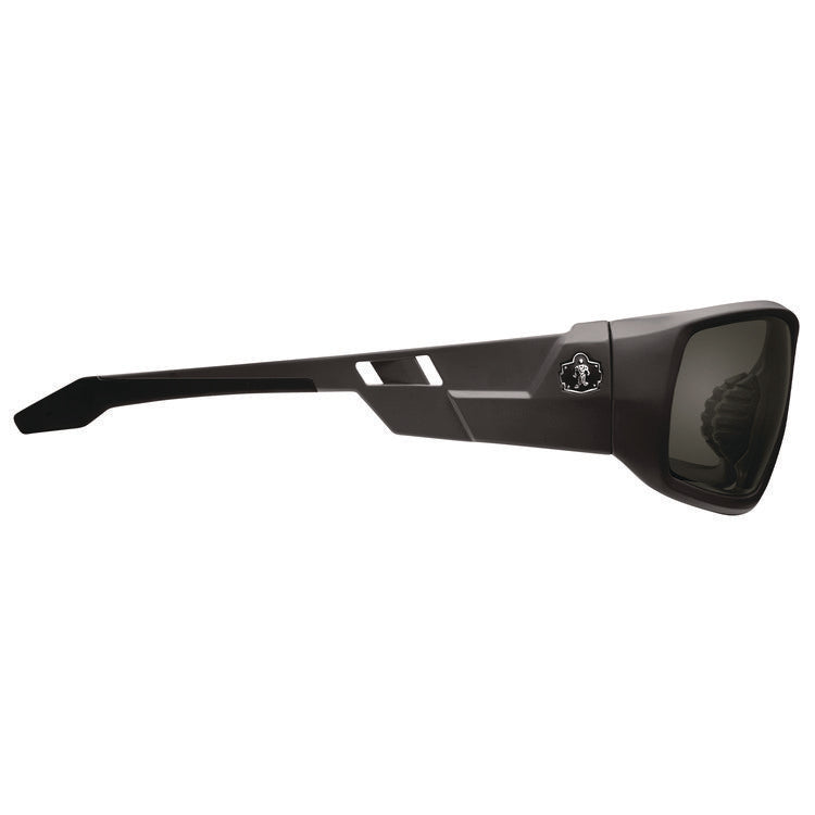 Skullerz ODIN Anti-Scratch and Enhanced Anti-Fog Safety Glasses, Black Nylon Impact Frame, Smoke Polycarbonate Lens