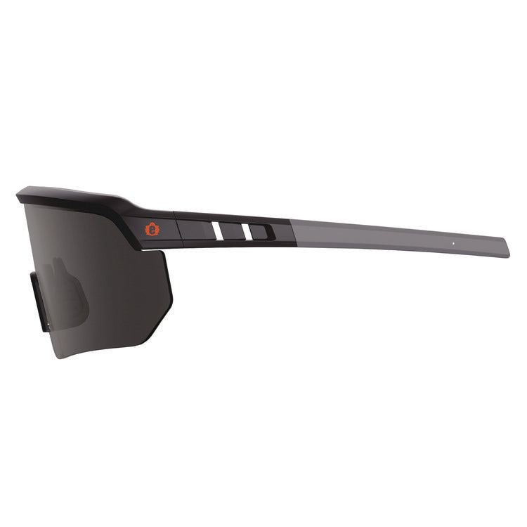 Skullerz AEGIR Anti-Scratch/Enhanced Anti-Fog Safety Glasses, Black Nylon Impact Frame, Smoke Polycarbonate Lens
