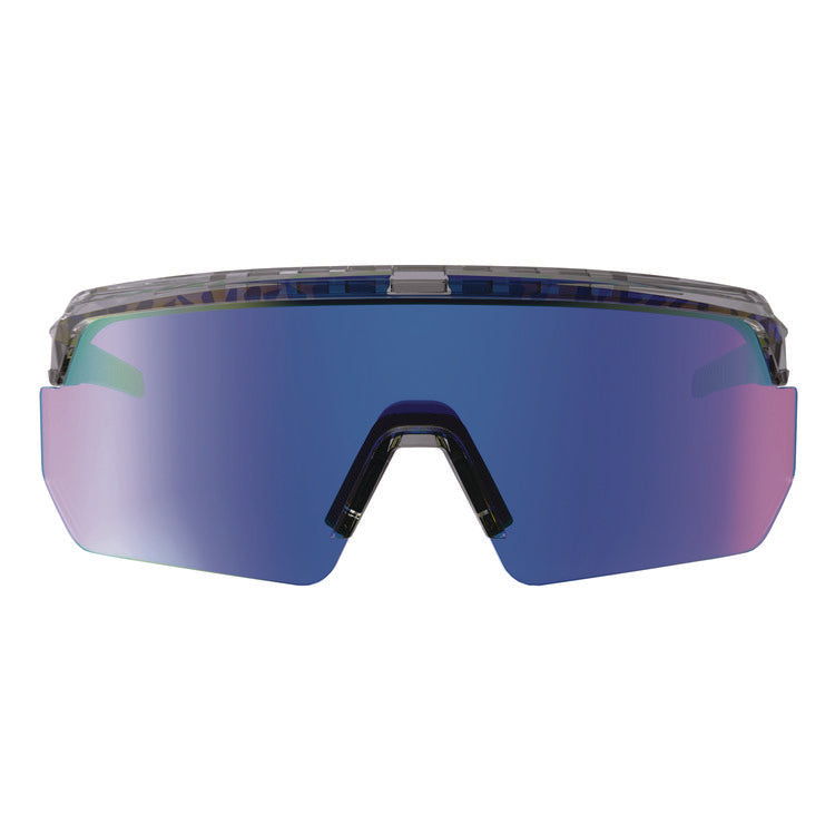 Skullerz AEGIR Anti-Scratch/Anti-Fog Safety Glasses, Clear Smoke Nylon Impact Frame, Blue Mirror Polycarbonate Lens