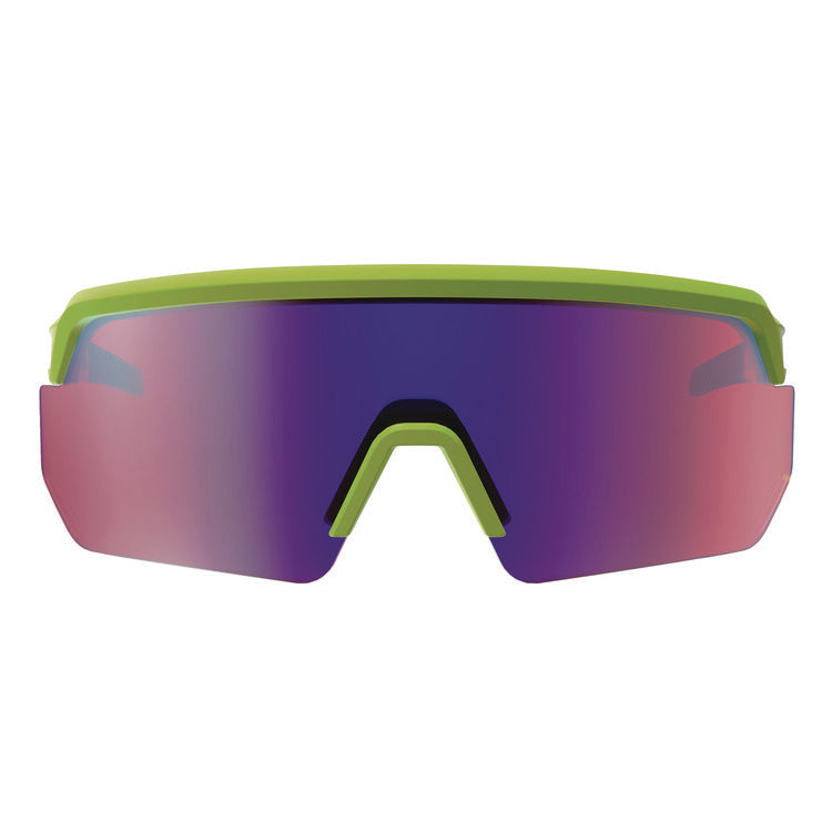 Skullerz AEGIR Anti-Scratch/Anti-Fog Safety Glasses, Lime Nylon Impact Frame, Purple Mirror Polycarbonate Lens