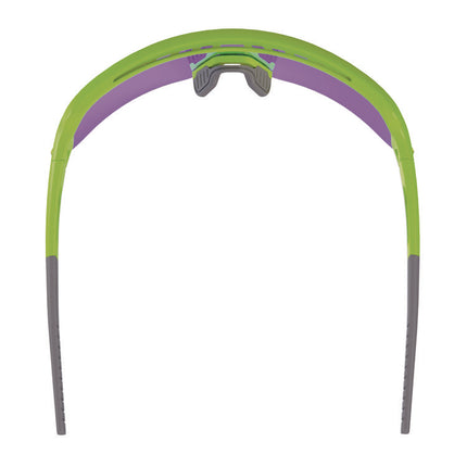 Skullerz AEGIR Anti-Scratch/Anti-Fog Safety Glasses, Lime Nylon Impact Frame, Purple Mirror Polycarbonate Lens