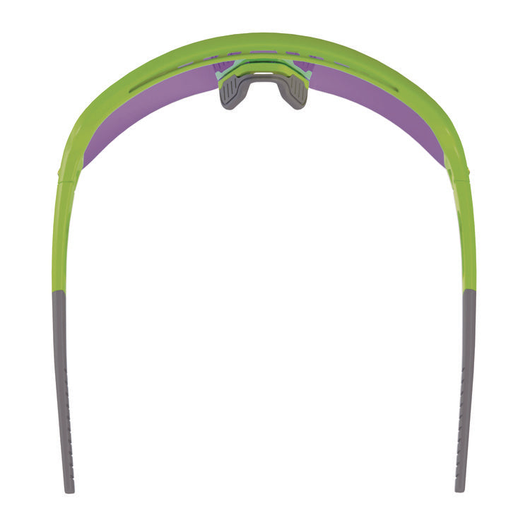 Skullerz AEGIR Anti-Scratch/Anti-Fog Safety Glasses, Lime Nylon Impact Frame, Purple Mirror Polycarbonate Lens