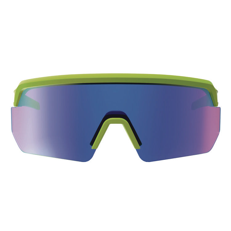 Skullerz AEGIR Anti-Scratch/Anti-Fog Safety Glasses, Lime Nylon Impact Frame, Blue Mirror Polycarbonate Lens