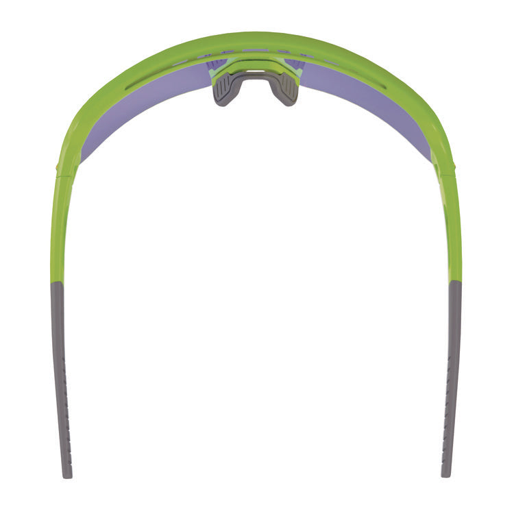 Skullerz AEGIR Anti-Scratch/Anti-Fog Safety Glasses, Lime Nylon Impact Frame, Blue Mirror Polycarbonate Lens