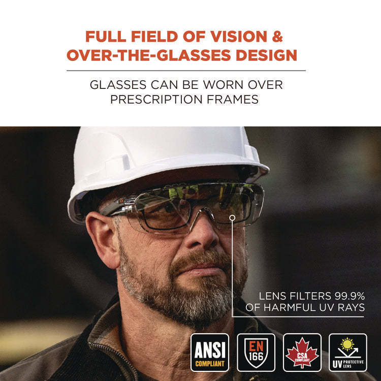 Skullerz OSMIN Safety Glasses, Matte Black Polycarbonate Frame, Indoor/Outdoor Polycarbonate Lens