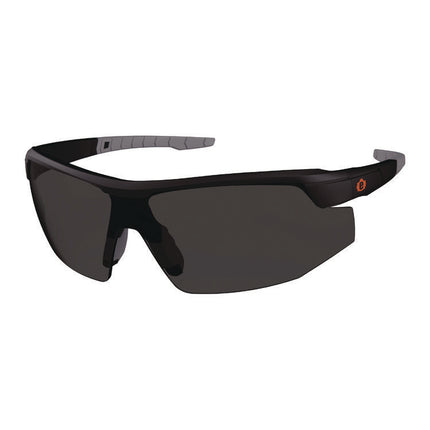 Skullerz SKOLL Anti-Scratch/Anti-Fog Safety Glasses, Matte Black Nylon Impact Frame, Smoke Polycarbonate Lens