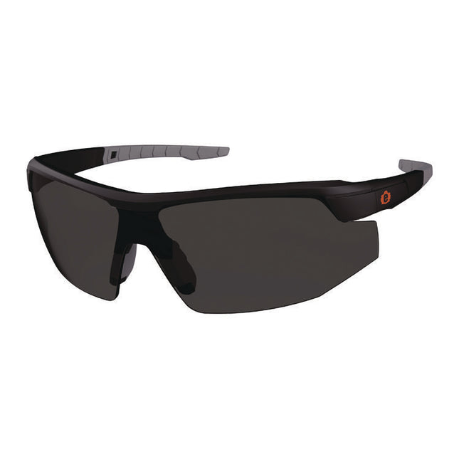 Skullerz SKOLL Anti-Scratch/Anti-Fog Safety Glasses, Matte Black Nylon Impact Frame, Smoke Polycarbonate Lens