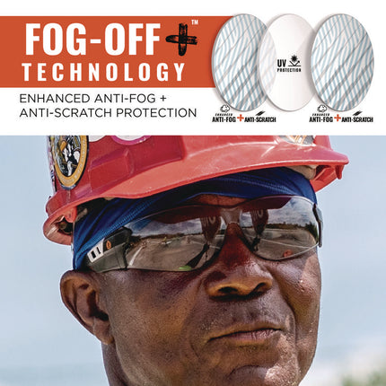Skullerz SAGA Anti-Scratch/Anti-Fog Safety Glasses, Matte Black Frameless, Indoor/Outdoor Polycarbonate Lens