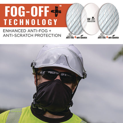 Skullerz VALI Anti-Scratch/Enhanced Anti-Fog Safety Glasses, Matte Black Frameless, Smoke Polycarbonate Lens