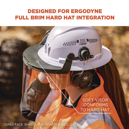 Skullerz 8995 Anti-Scratch and Anti-Fog Hard Hat Face Shield with Adapter for Full Brim, Clear Lens
