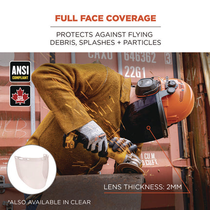 Skullerz 8997 Anti-Scratch/Anti-Fog Face Shield Replacement, Cap-Style/Safety Helmet, Smoke Lens