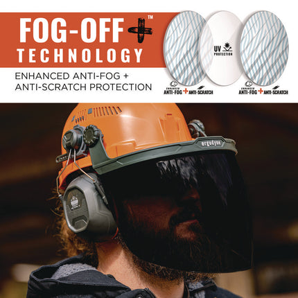 Skullerz 8997 Anti-Scratch/Anti-Fog Face Shield Replacement, Cap-Style/Safety Helmet, Smoke Lens