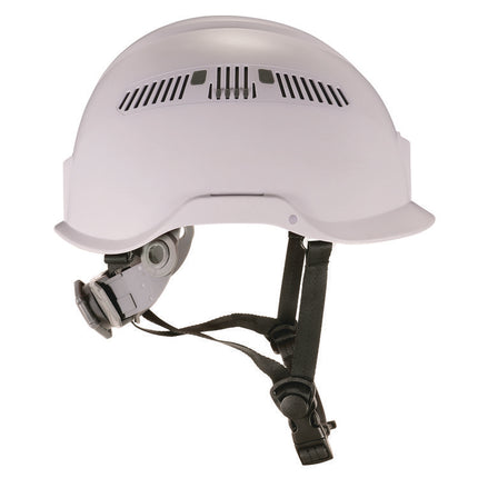 Skullerz 8977 Class C Safety Helmet with Adjustable Venting, 6-Point Rachet Suspension, White