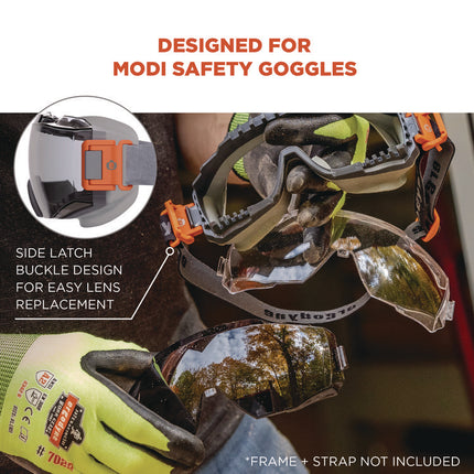 Skullerz MODI OTG Anti-Scratch and Enhanced Anti-Fog Safety Goggles Replacement Lens, Clear