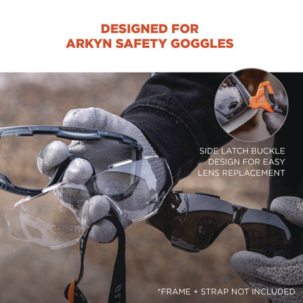 Skullerz ARKYN Anti-Scratch and Enhanced Anti-Fog Safety Goggles Replacement Lens, Clear