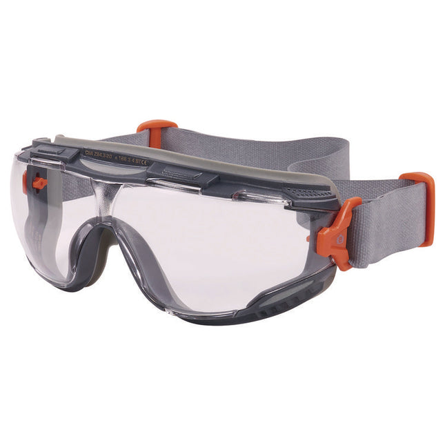 Skullerz ARKYN Anti-Scratch and Enhanced Anti-Fog Safety Goggles with Neoprene Strap, Clear
