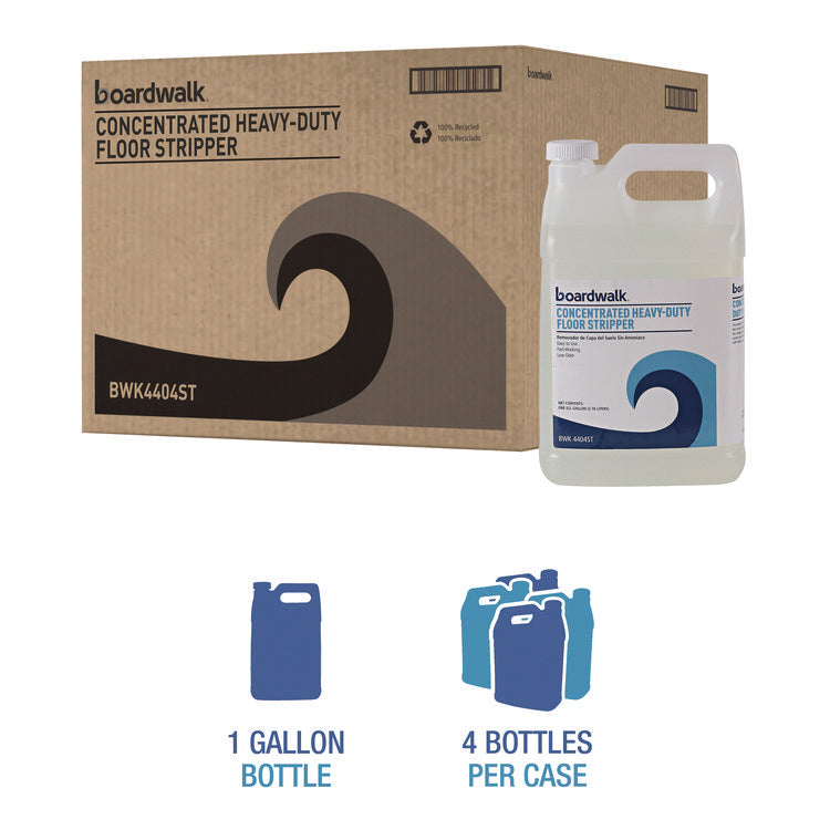 Concentrated Heavy-Duty Floor Stripper, Unscented, 1 gal Bottle, 4/Carton