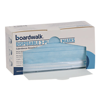 Three-Ply General Use Face Mask, Blue, 50/box, 40 Boxes/carton