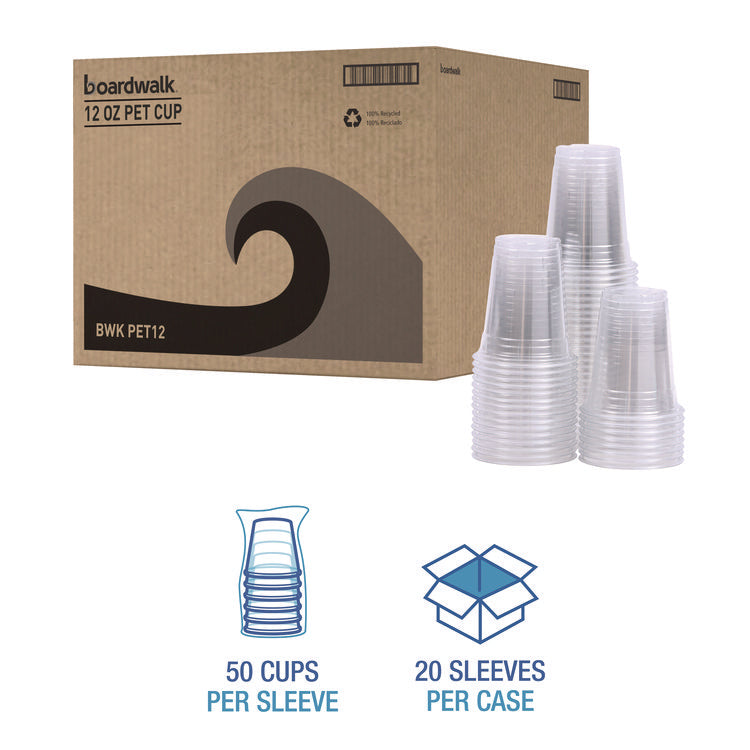 Clear Plastic Cold Cups, 12 oz, 50/Sleeve, 20 Sleeves/Carton