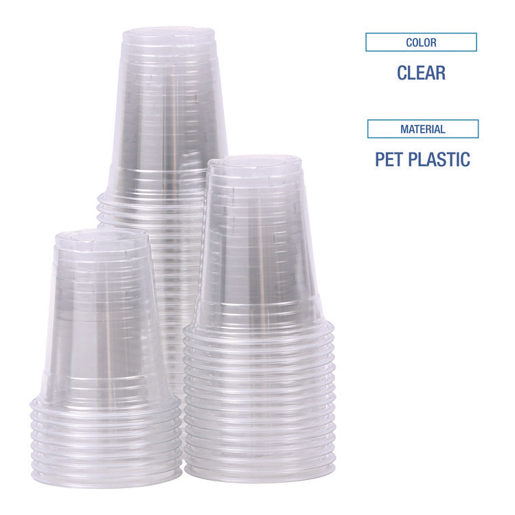 Clear Plastic Cold Cups, 12 oz, 50/Sleeve, 20 Sleeves/Carton