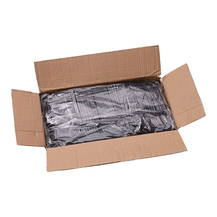 Heavyweight Polystyrene Cutlery, Fork, Plastic, Black, 1,000/Carton