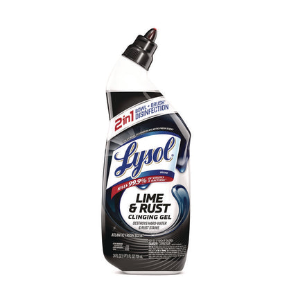 Disinfectant Toilet Bowl Cleaner w/Lime/Rust Remover, Atlantic Fresh, 24 oz, 9/Carton