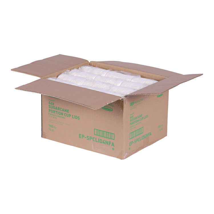 Vanguard Sugarcane Portion Cup Lid, Fits 4 oz Portion Cups, White, 1,800/Carton