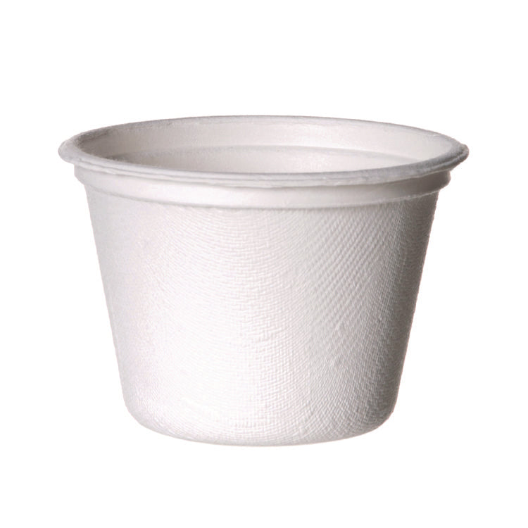 Vanguard Renewable and Compostable Sugarcane Portion Cups, 4 oz, White, 1,000/Carton