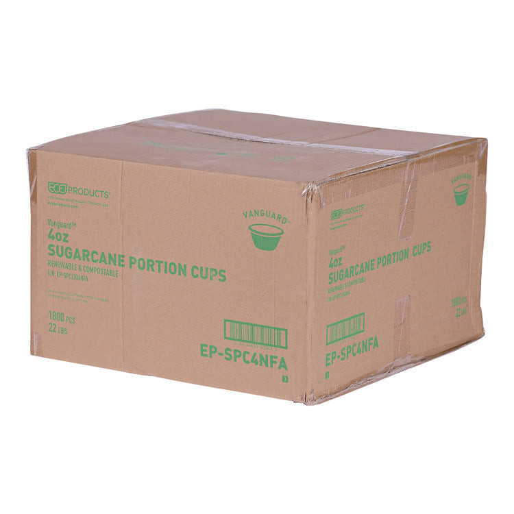 Vanguard Renewable and Compostable Sugarcane Portion Cups, 4 oz, White, 1,000/Carton
