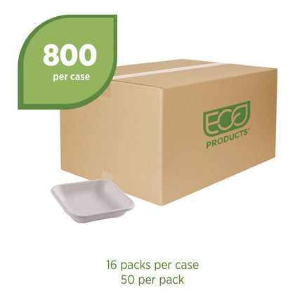 Vanguard Worldview Renewable and Compostable Sugarcane Takeout Containers, 9.9 oz, 5 x 5 x 1, White, 800/Carton
