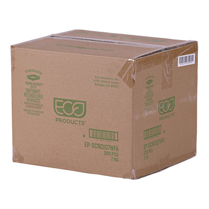 Vanguard Worldview Renewable and Compostable Sugarcane Take-Out Containers, 10.47 x 10.47 x 1.76, White, 200/Carton
