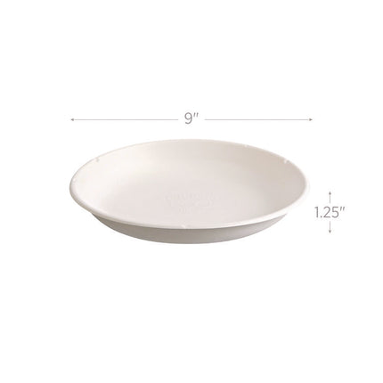 Vanguard Worldview Renewable and Compostable Sugarcane Take-Out Containers, 34.1 oz, 9 x 9 x 1.25, White, 400/Carton