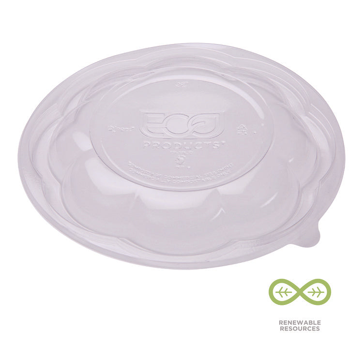 Renewable and Compostable Lids, Fits 24, 32 and 48 oz Salad Bowls, Clear, Plastic, 300/Carton