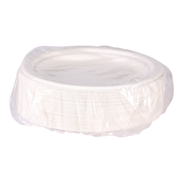 Vanguard Renewable And Compostable Sugarcane Plates, 7" Dia, White, 1,000/carton