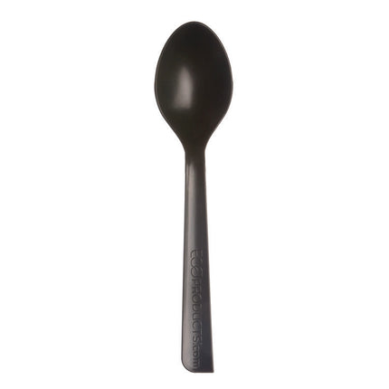 100% Recycled Content Cutlery, Spoon, Plastic, Black, 50/Pack, 20 Pack/Carton